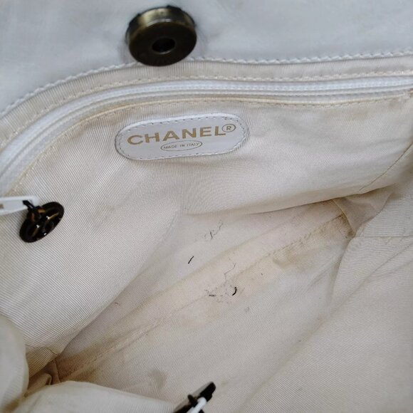 355620AZ (X6) Chanel Shoulder Bag White Leather - Picture 7 of 8